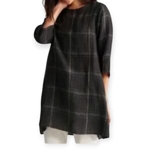 Eileen Fisher 100% Organic Linen 3/4 Sleeve Tunic Top/Dress